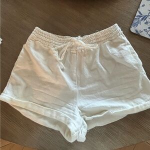 Zara- Women’s White Cotton Shorts